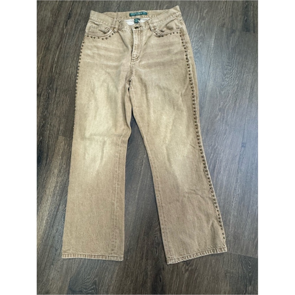 Vintage Womens Ralph Lauren Jeans Sz 10P Y2K Studded Boho Western Cowgirl Rodeo